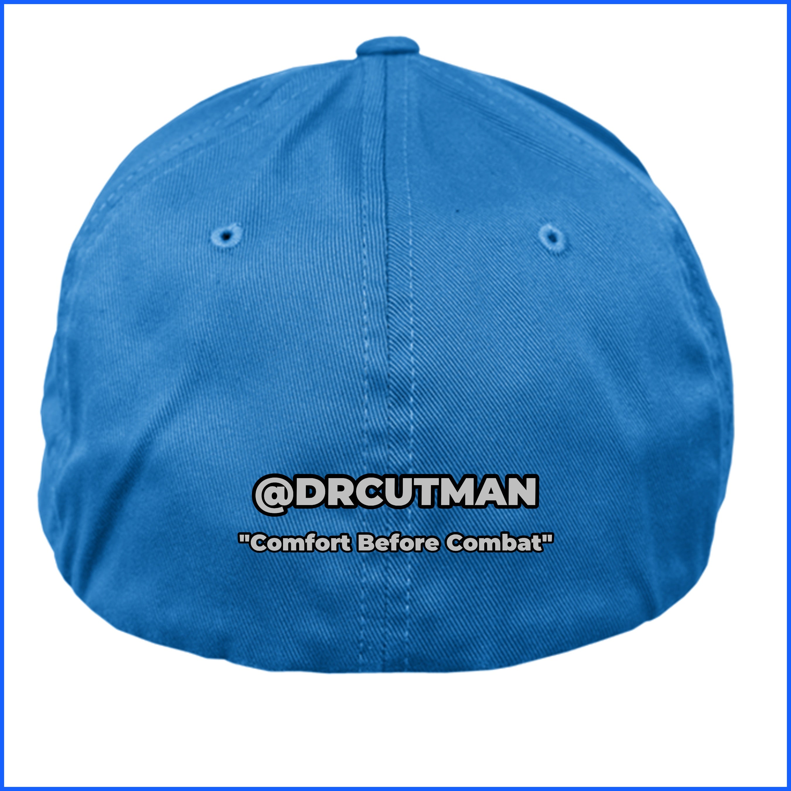 Blue hat back with blue border