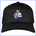 Black hat front with blue border