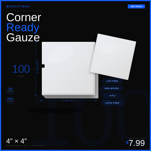 Dr. Cutman's 4"x4" Non-Woven Gauze Pads